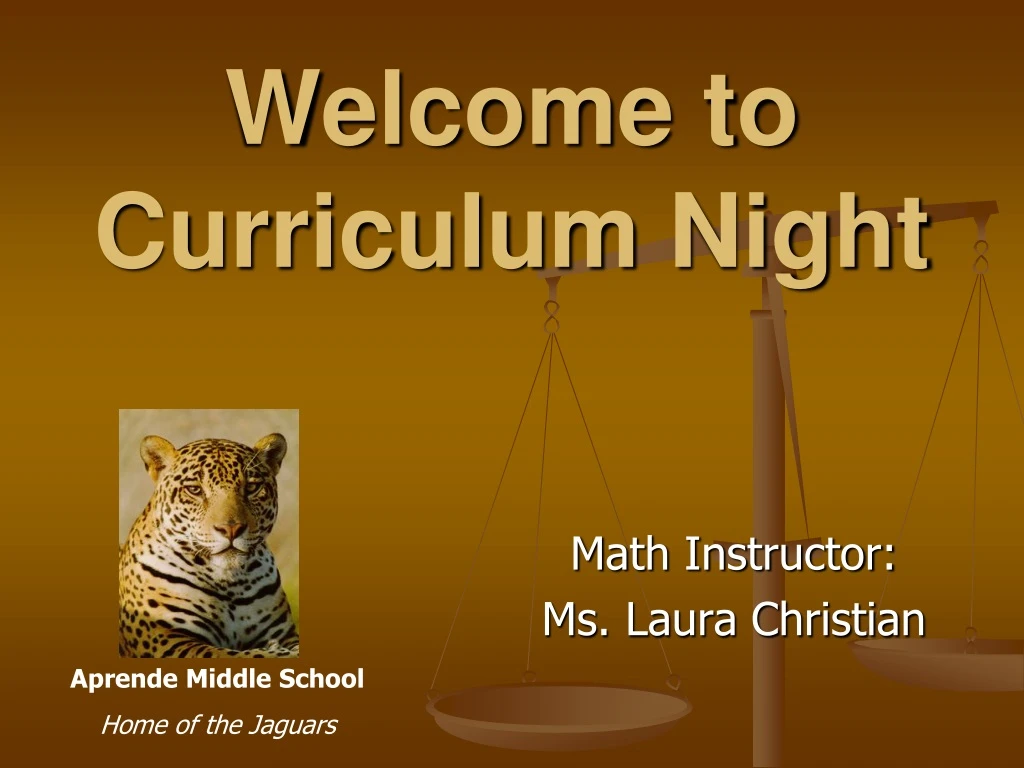 welcome to curriculum night