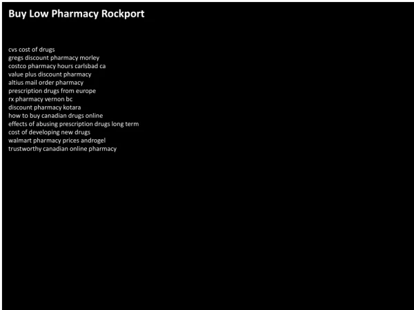 Buy Low Pharmacy Rockport