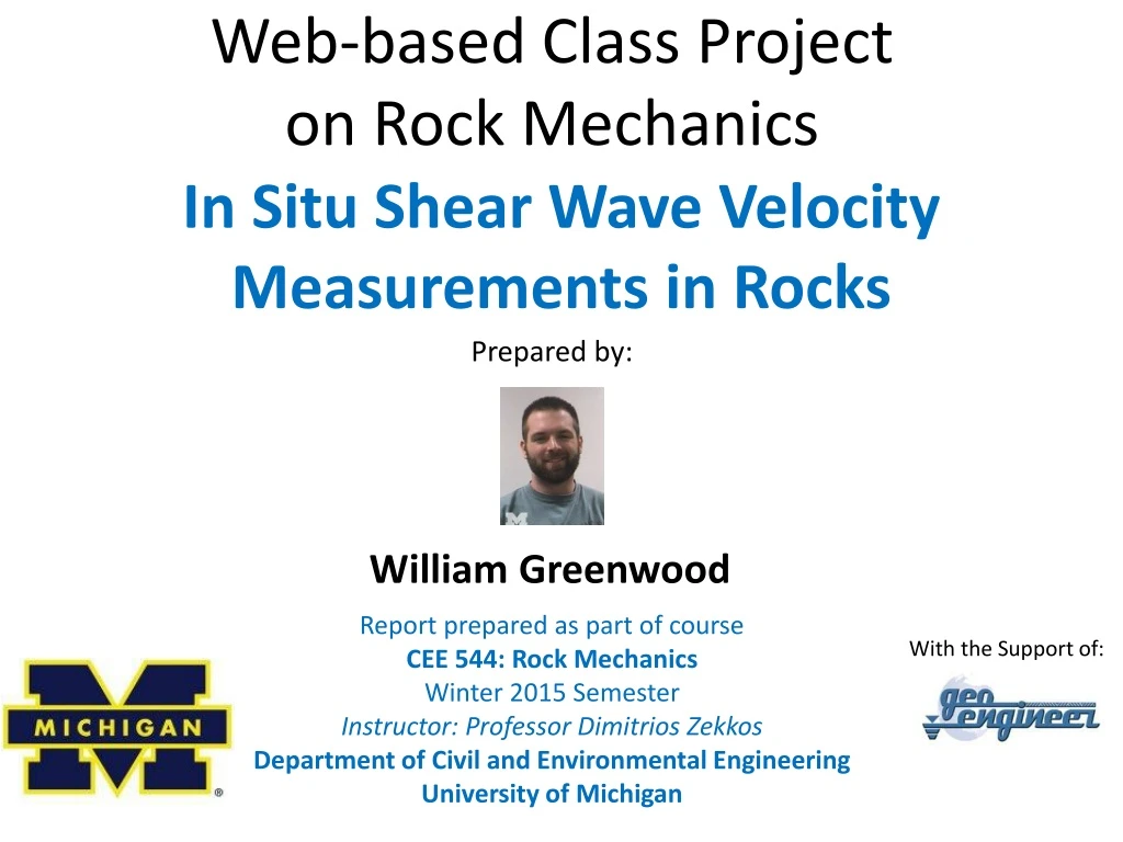 web based class project on rock mechanics