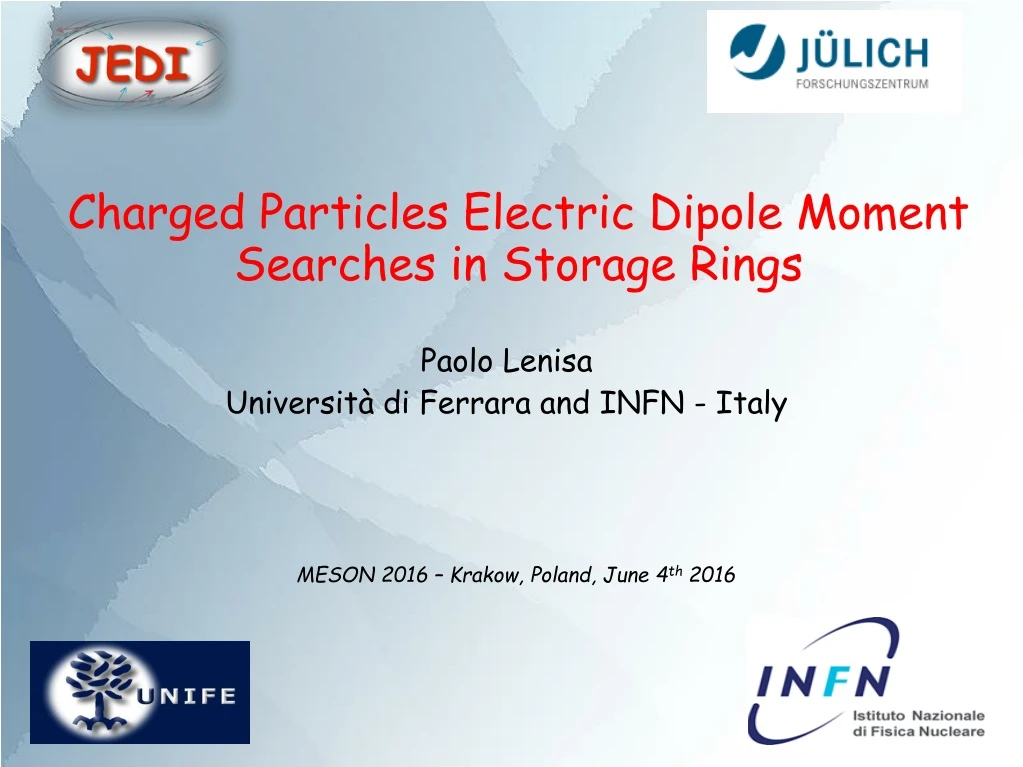 charged particles electric dipole moment searches