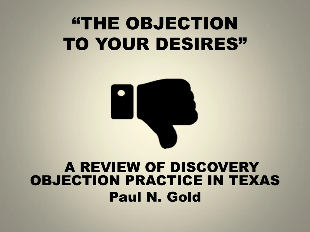 the objection to your desires a review