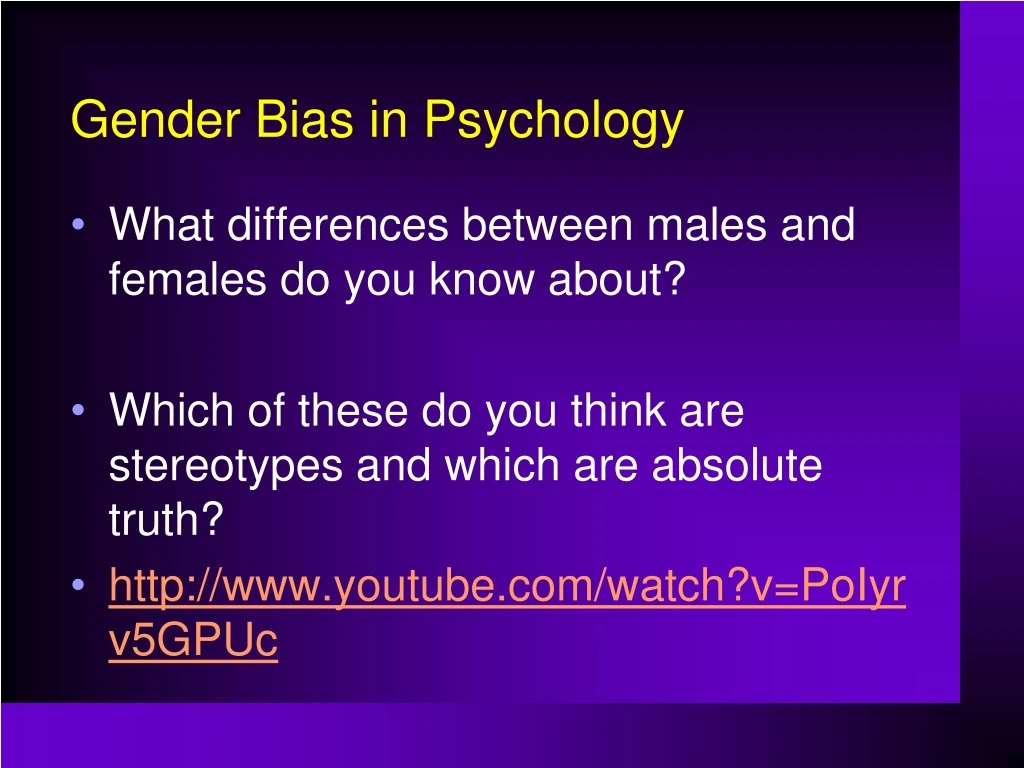 gender bias in psychology