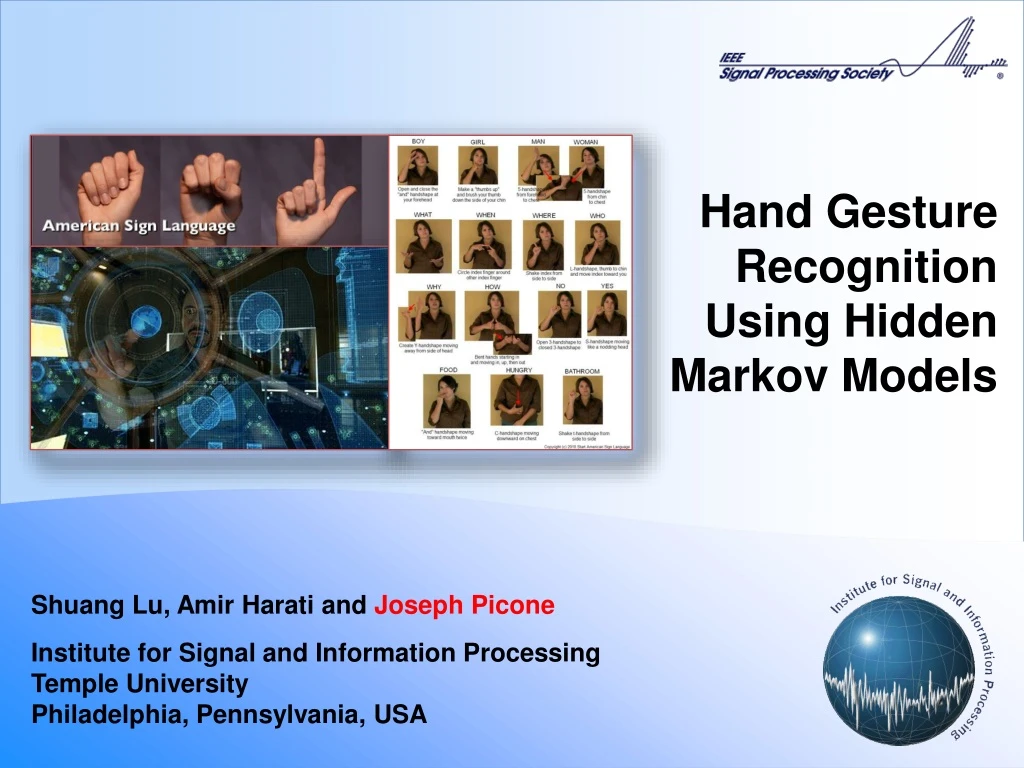 hand gesture recognition using hidden markov