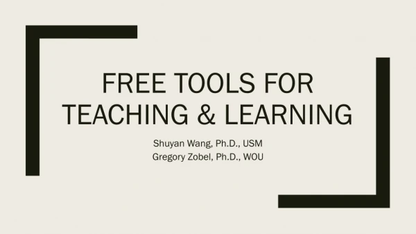 Free Tools for teaching &amp; learning