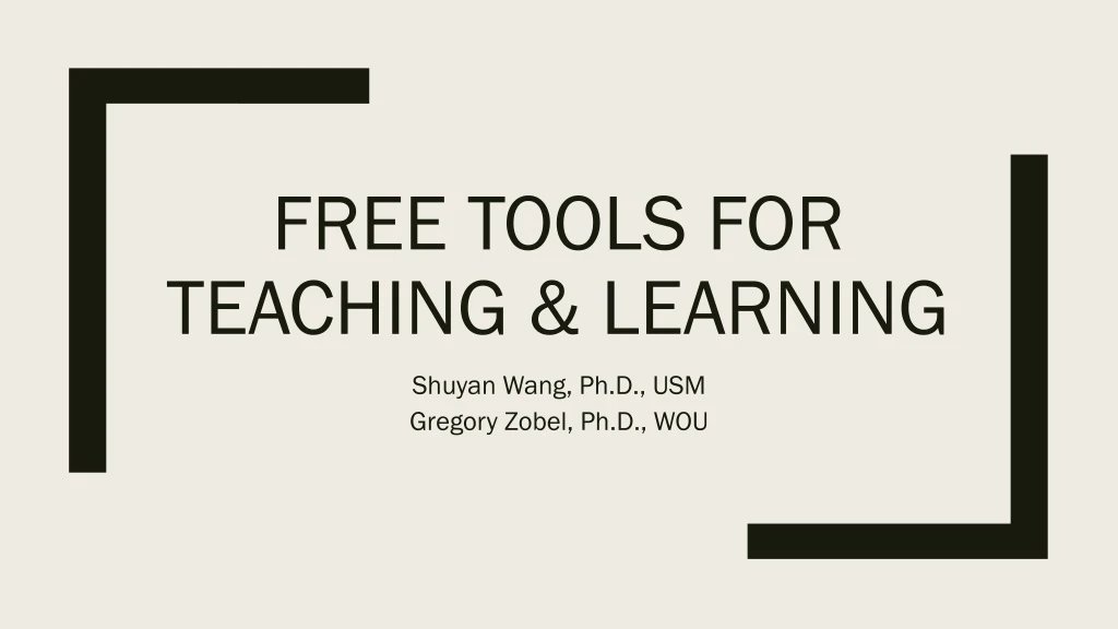 free tools for teaching learning