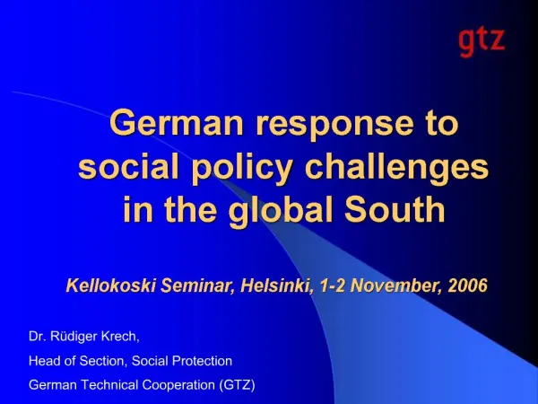 German response to social policy challenges in the global South