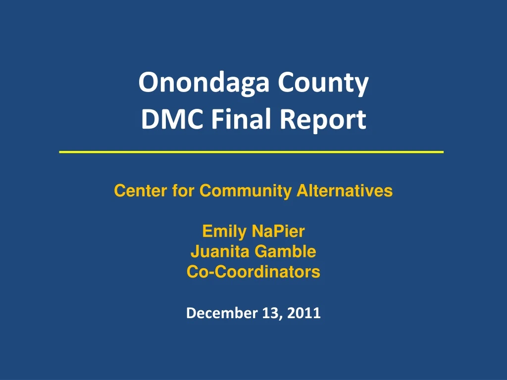 onondaga county dmc final report