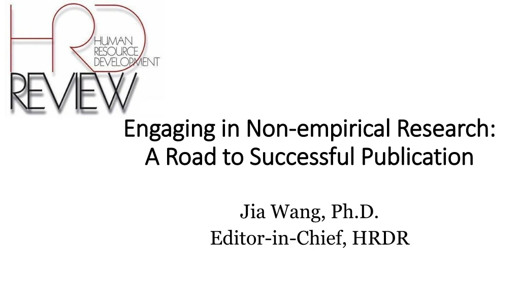 engaging in non empirical research a road to successful publication