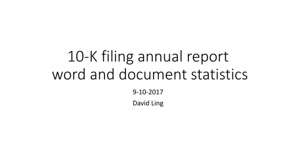 10-K filing annual report word and document statistics