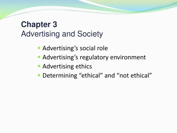 Chapter 3 Advertising and Society