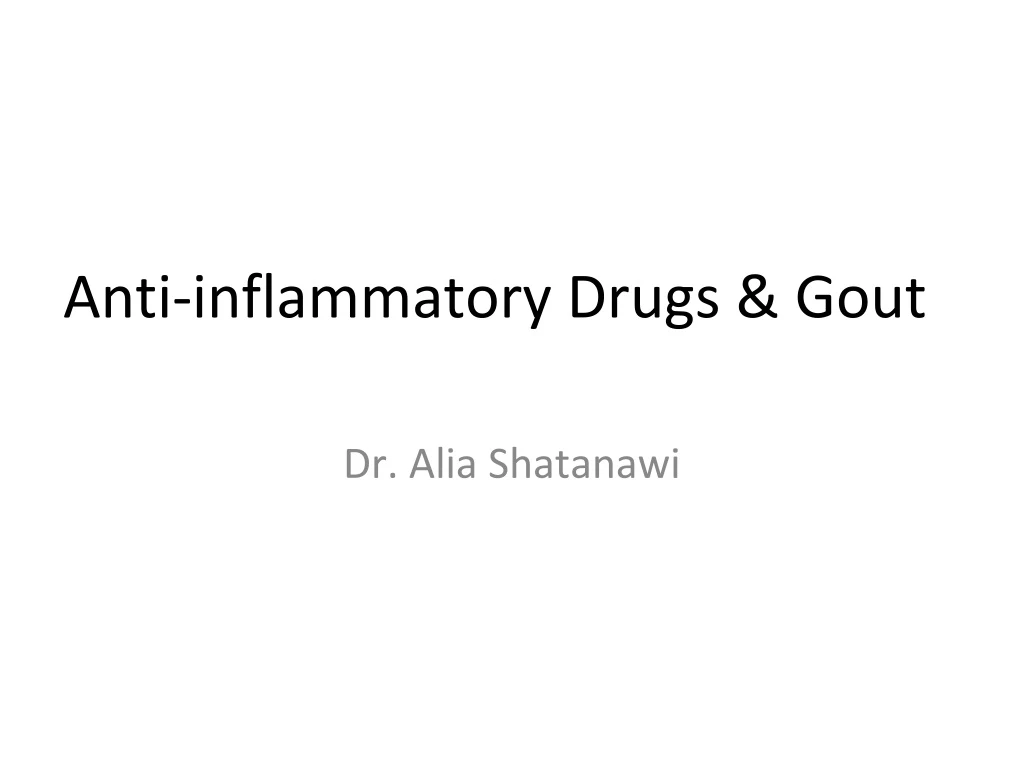 anti inflammatory drugs gout