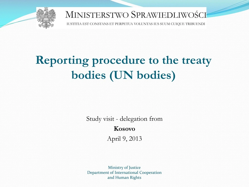 reporting procedure to the treaty bodies un bodies