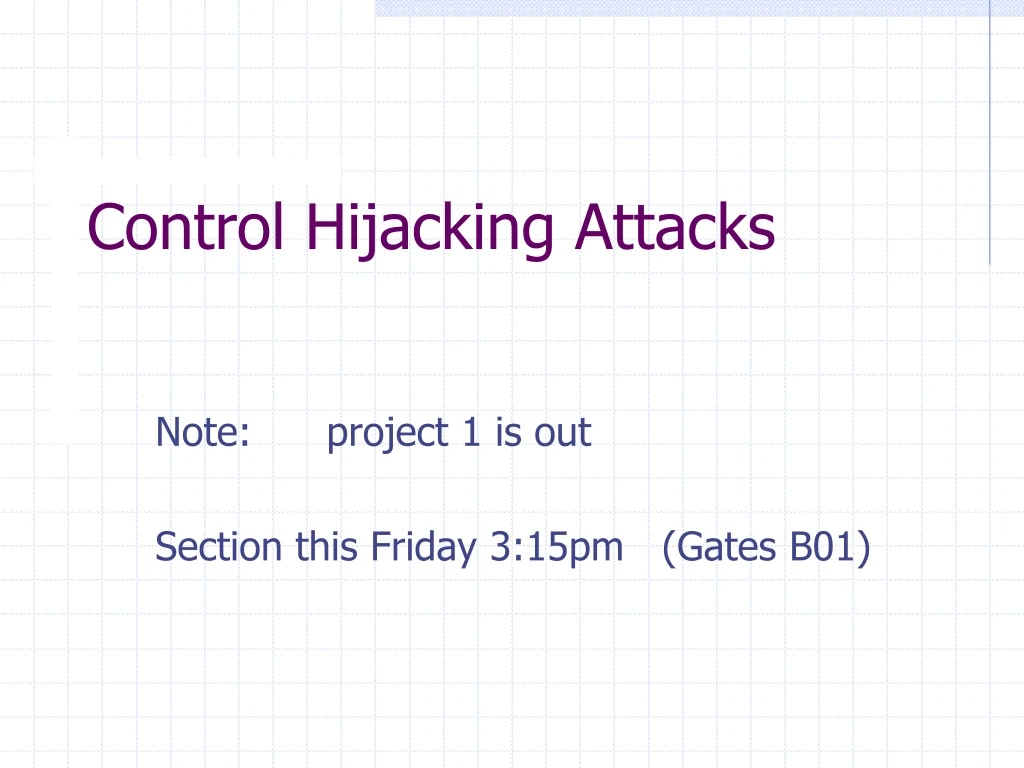 control hijacking attacks