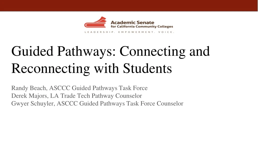 guided pathways connecting and reconnecting with students
