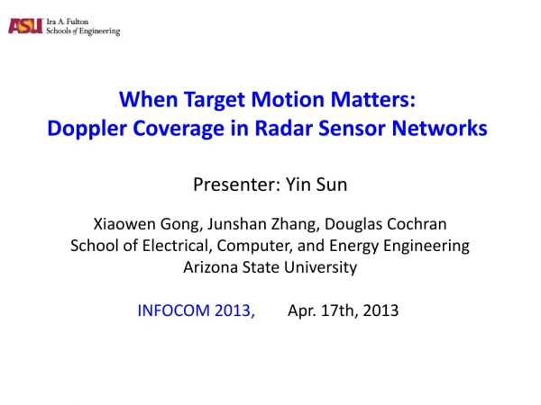 When Target Motion Matters: Doppler Coverage in Radar Sensor Networks