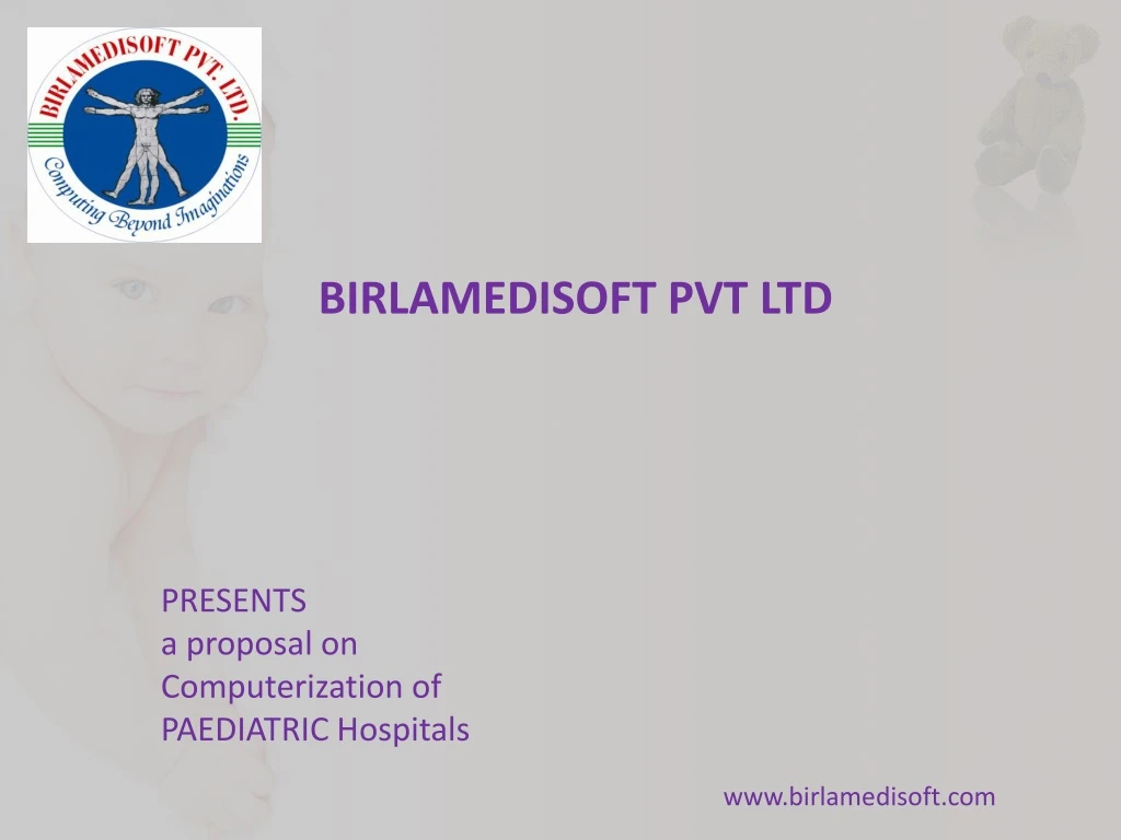 presents a proposal on c omputerization of paediatric hospitals