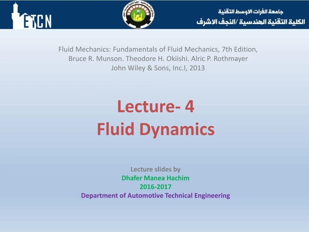 lecture 4 fluid dynamics