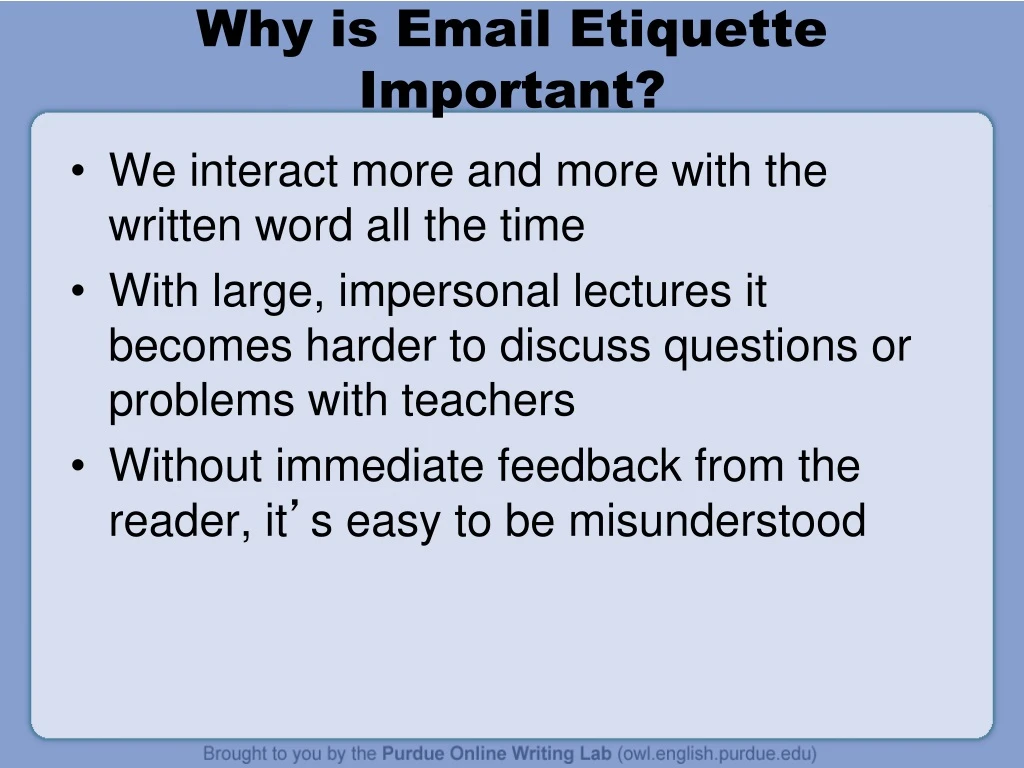 why is email etiquette important