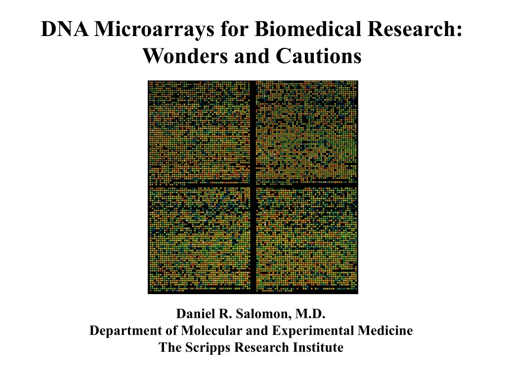 dna microarrays for biomedical research wonders