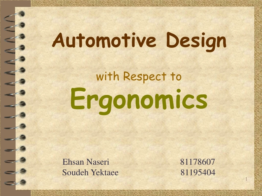 automotive design with respect to ergonomics