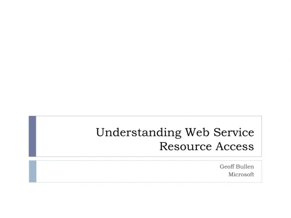 Understanding Web Service Resource Access