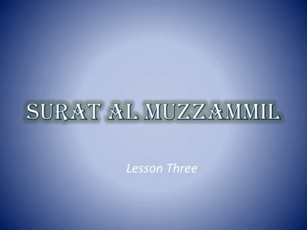 Surat al Muzzammil