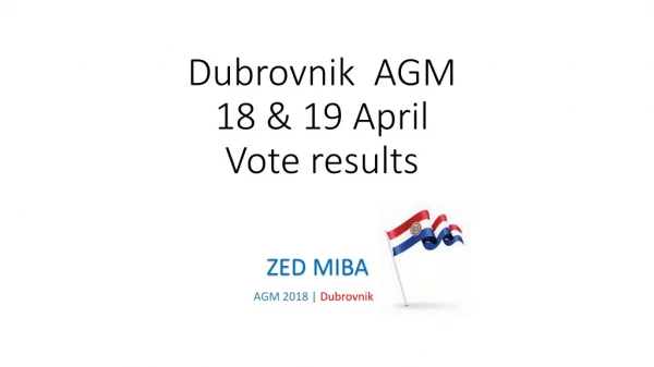 Dubrovnik AGM 18 &amp; 19 April Vote results