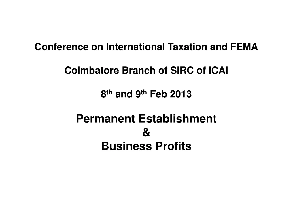 conference on international taxation and fema