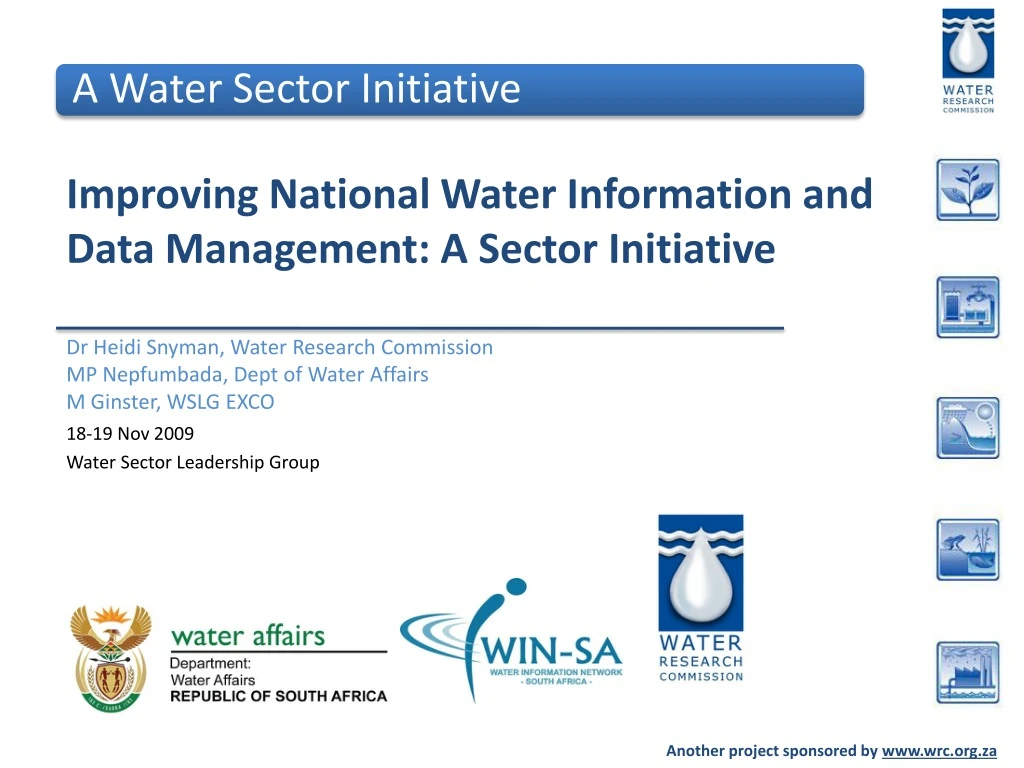 improving national water information and data management a sector initiative