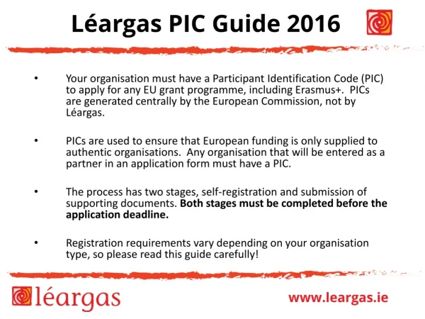 Léargas PIC Guide 2016
