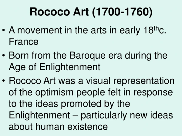 Rococo Art (1700-1760)