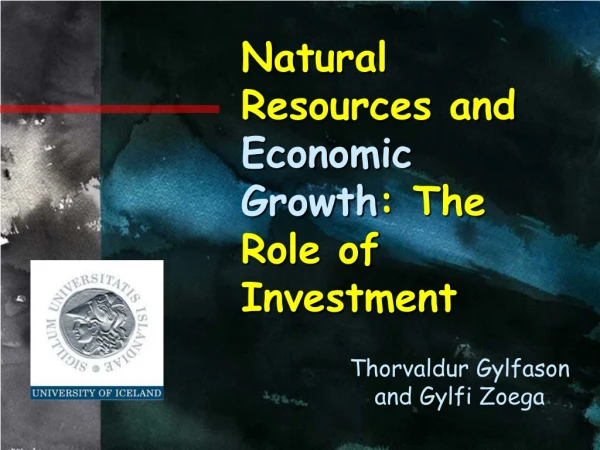 Natural Resources and Economic Growth : The Role of Investment