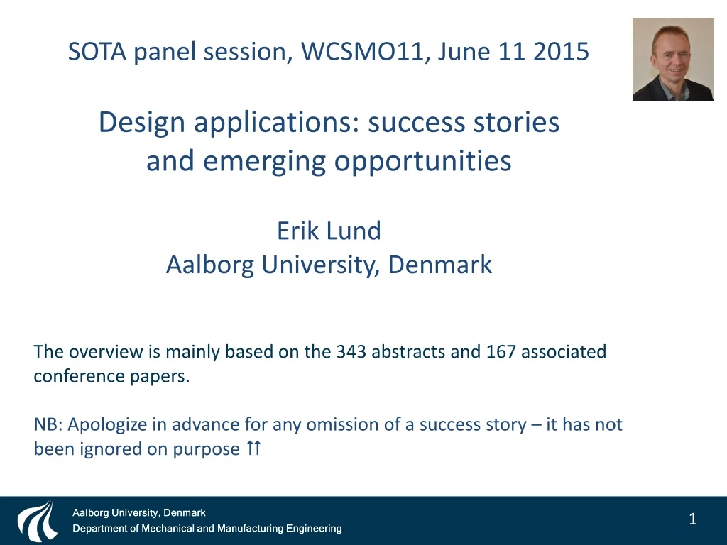 sota panel session wcsmo11 june 11 2015 design