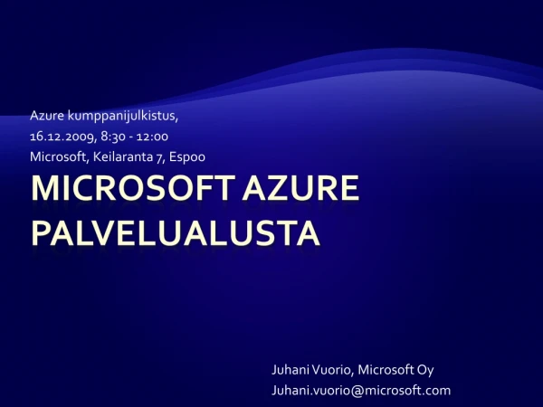 Microsoft Azure palvelualusta