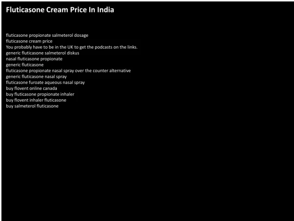 Fluticasone Cream Price In India