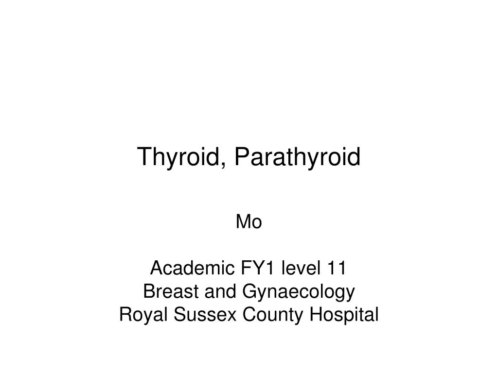 thyroid parathyroid