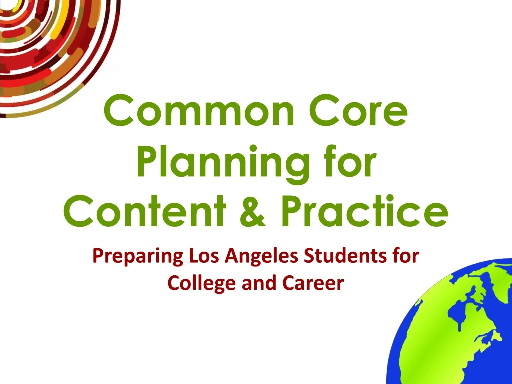 common core planning for content practice
