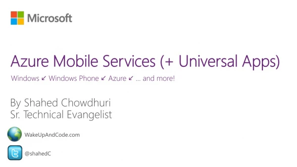 Azure Mobile Services (+ Universal Apps)