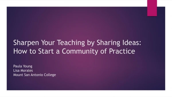 What is a Community of Practice?