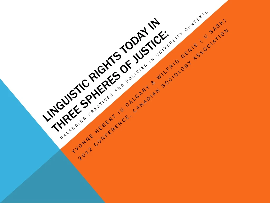 linguistic rights today in three spheres of justice