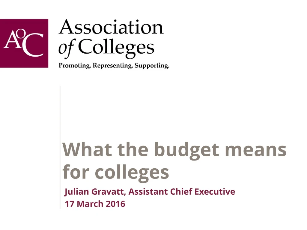 what the budget means for colleges