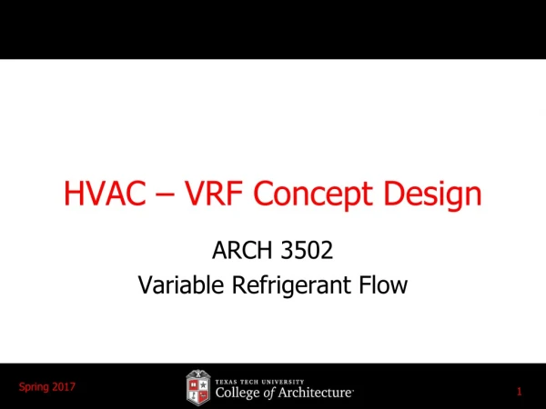 HVAC – VRF Concept Design