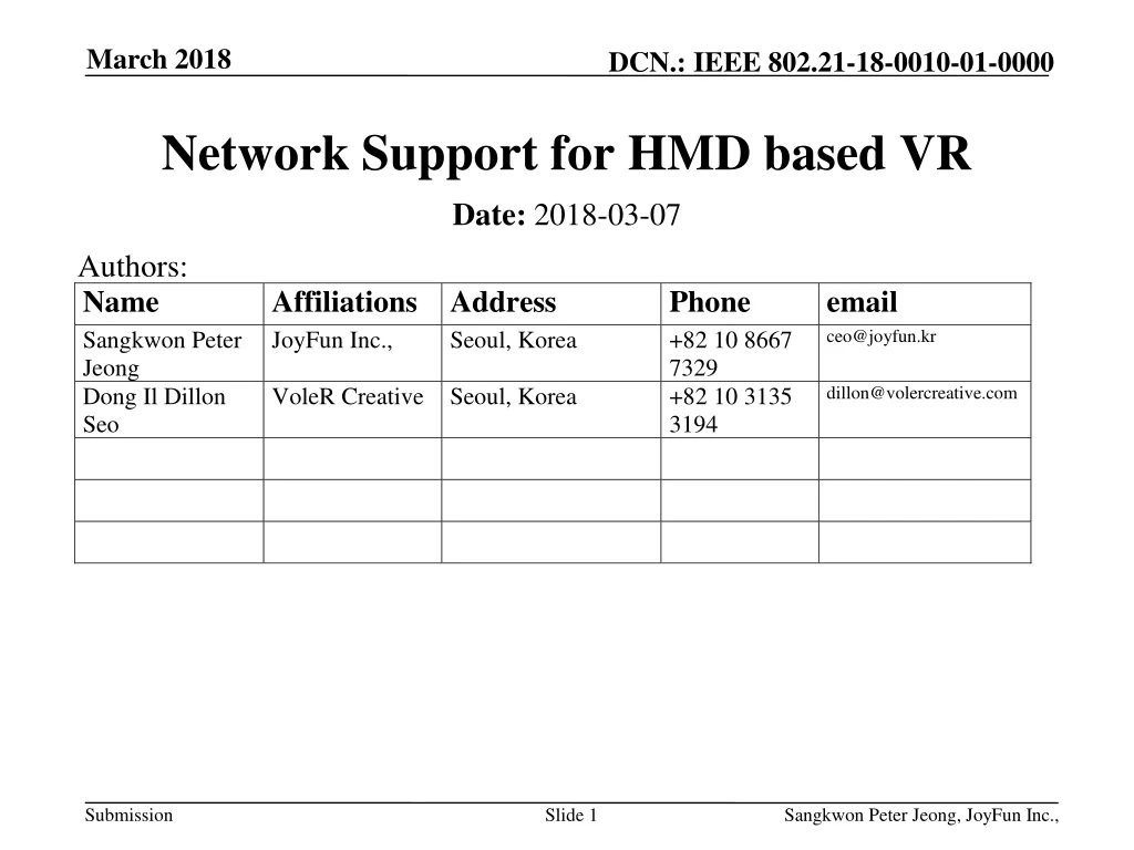 network support for hmd based vr