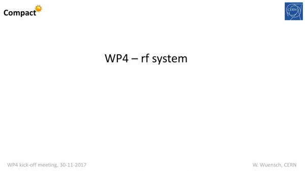 WP4 – rf system