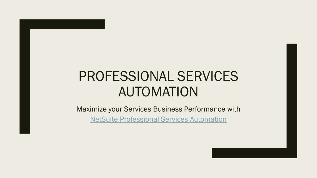 professional services automation