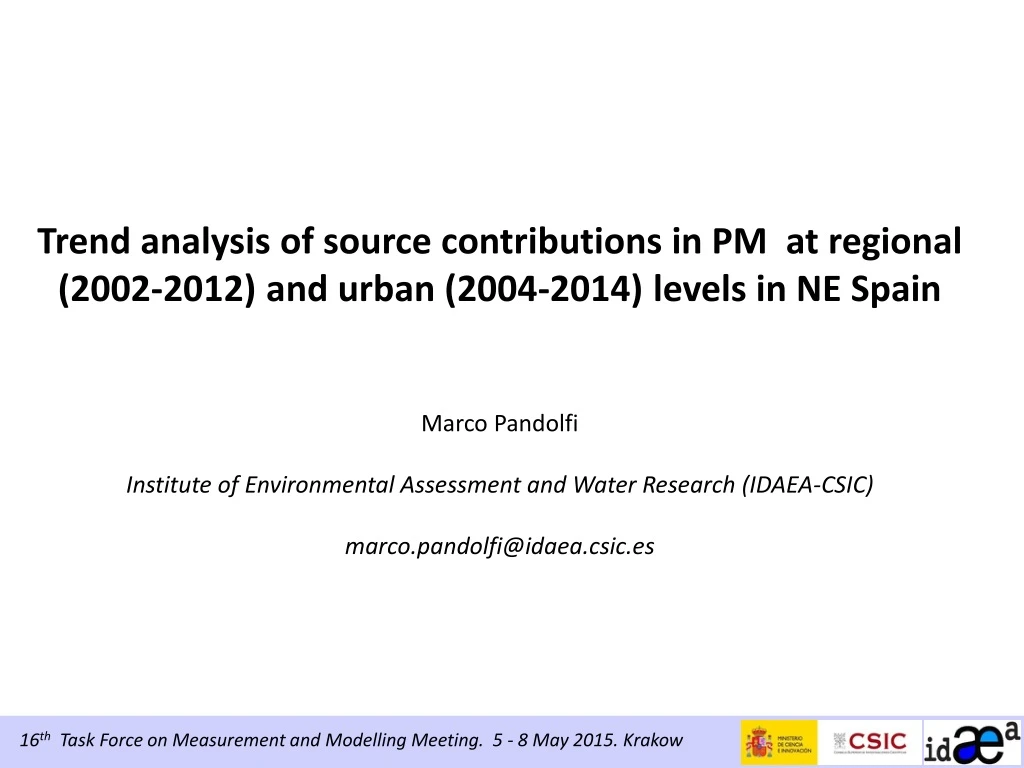 trend analysis of source contributions