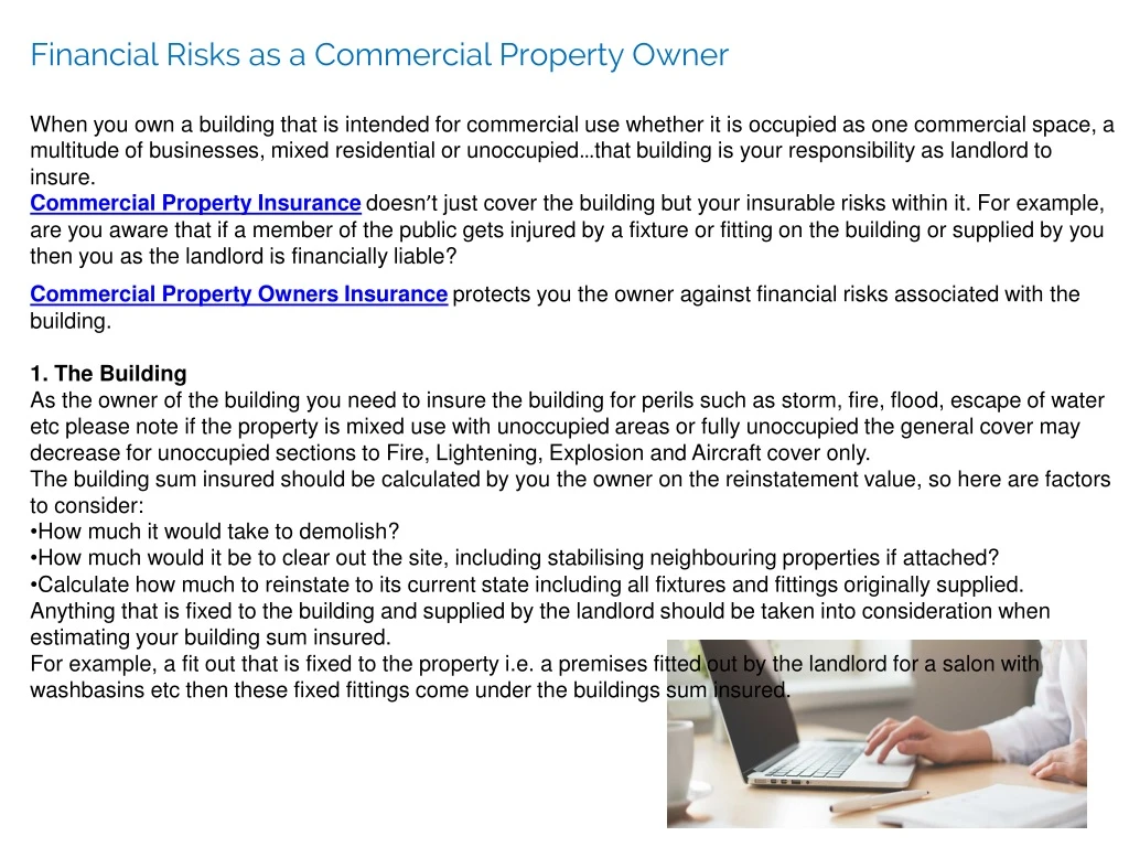 financial risks as a commercial property owner