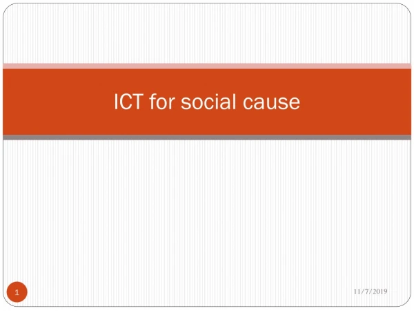 ICT for social cause