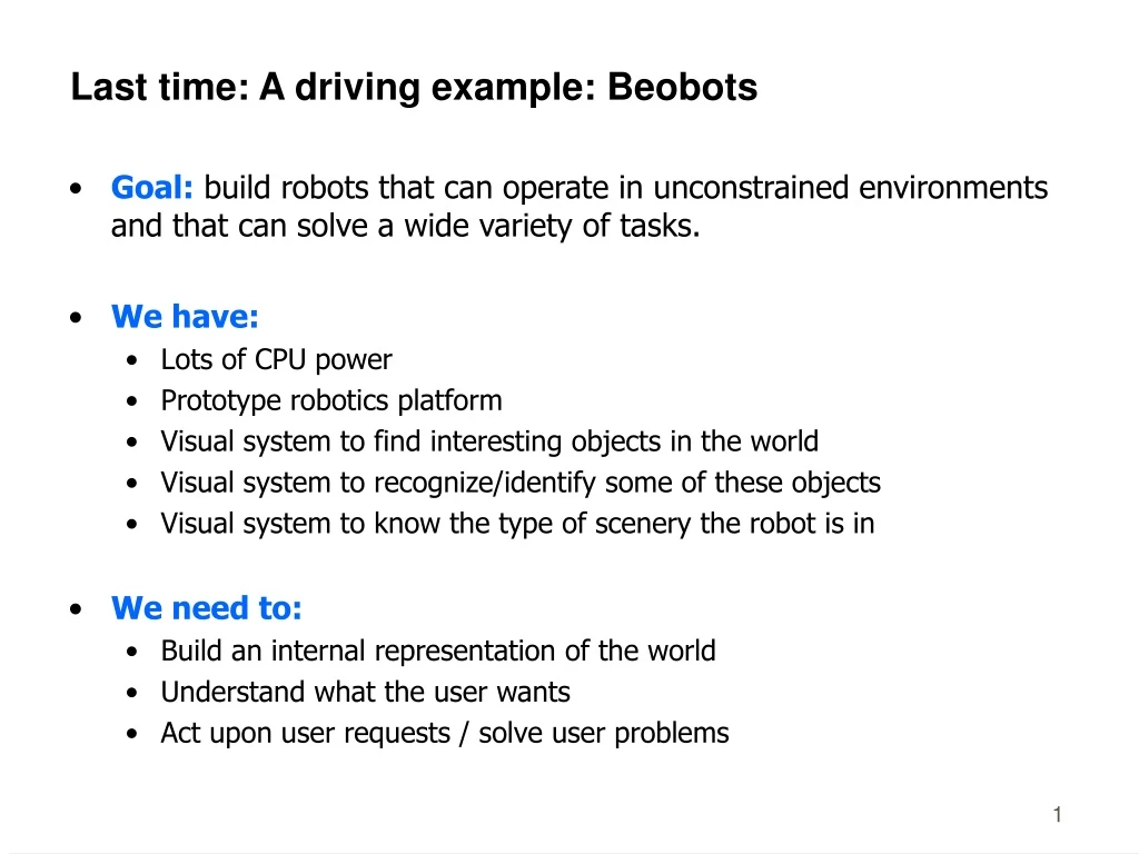 last time a driving example beobots