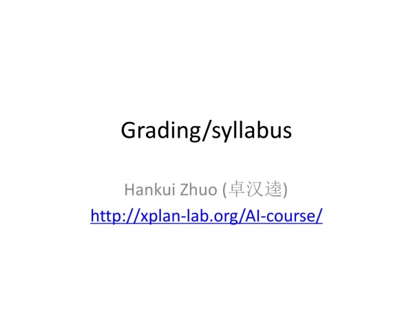 Grading /syllabus
